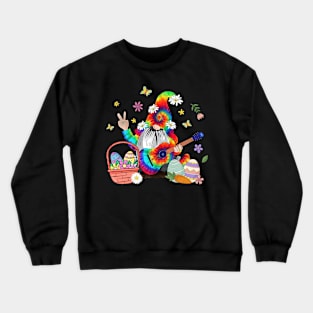 Egg Bunny Easter Tie Dye Gnome Crewneck Sweatshirt